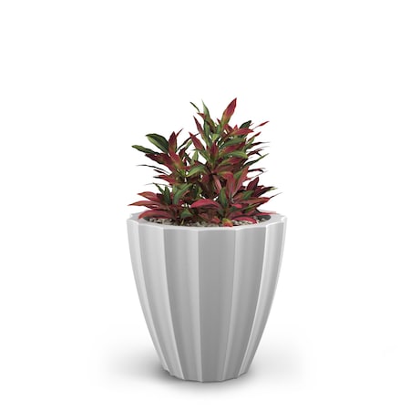 Mayne Sedona 18in Round Planter - White 2830-W